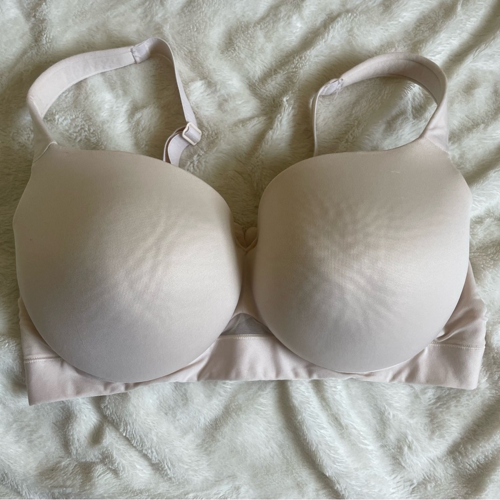 Cacique Lightly Lined Balconette Seamless Cream Bra